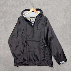 PrincessCruises Raincoat Jacket XL Black Hooded Pullover Ripstop Packable Poncho